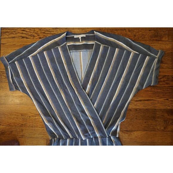 Maje Gray Pandora Striped Jacquard Short Sleeve Jumpsuit - Size 2 - Picture 4 of 16